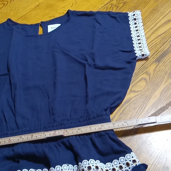 MISA LOS ANGELES LA Womens DRESS XS NAVY BLUE Mini Casual Party Preowned COTTON - Picture 7 of 12